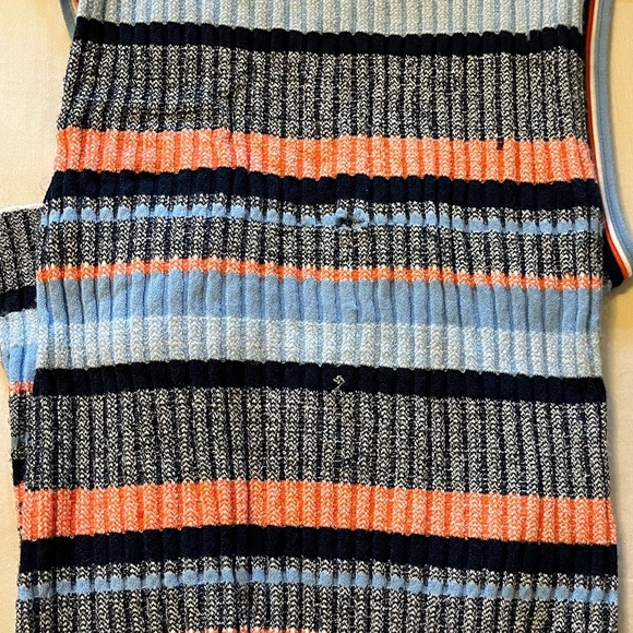 Veronica Beard Fabiana striped ribbed knit midi dress size M small flaw - Picture 3 of 4